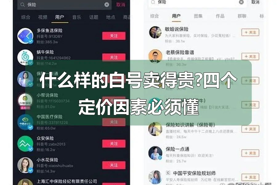 什么样的白号卖得贵?四个定价因素必须懂